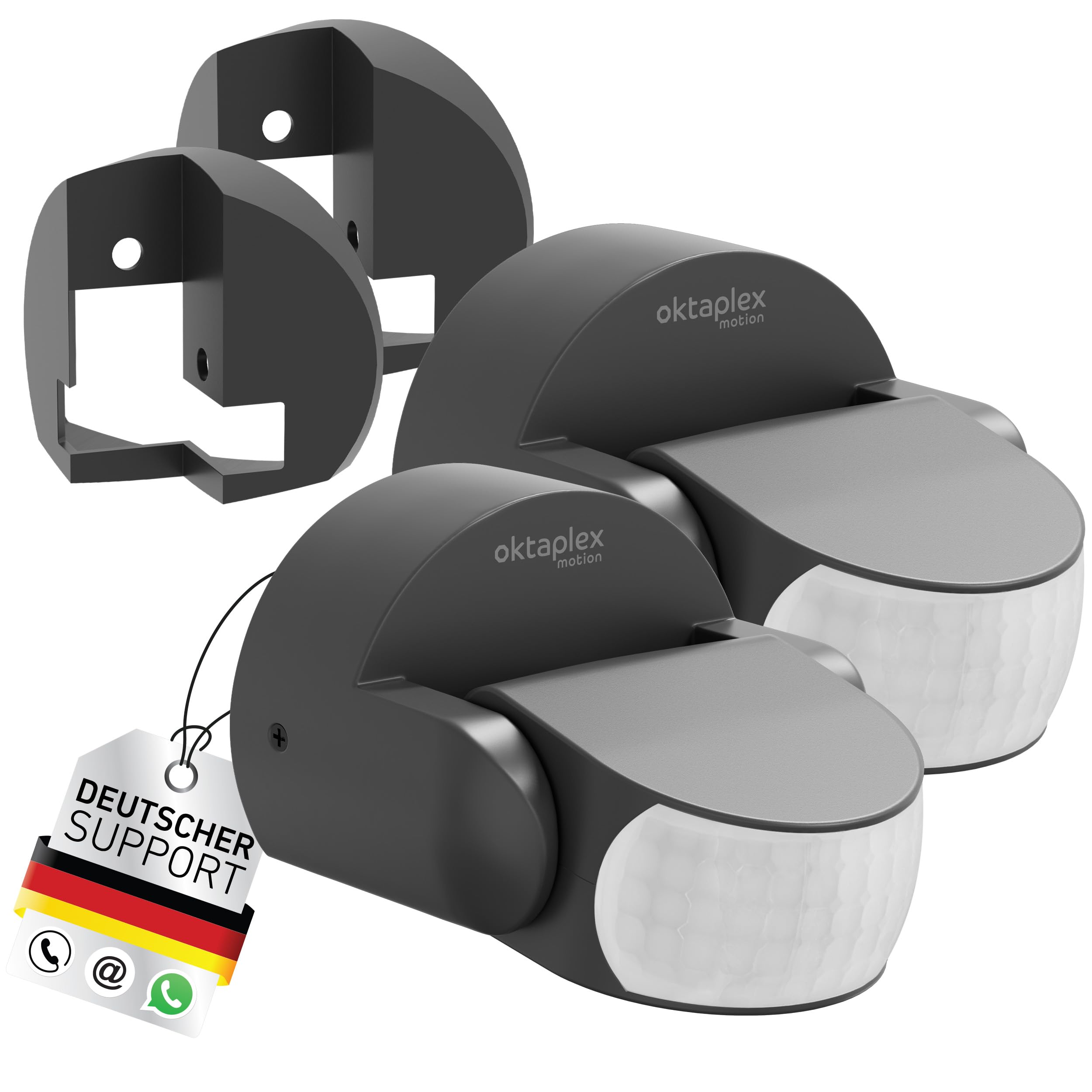 Oktaplex Bea 2er Set Bewegungsmelder Aussen IP65 inkl. Eckwandhalterung