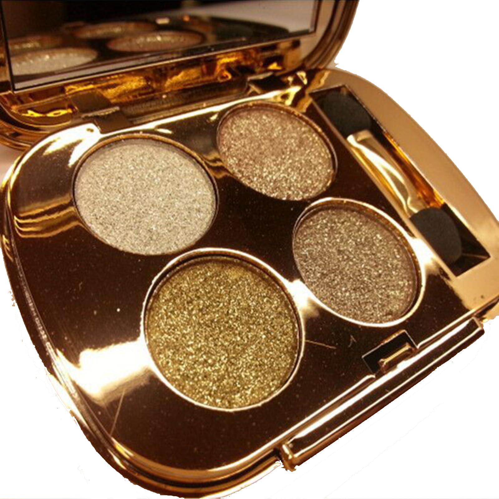 Glitter Eyeshadow Palette Makeup Set,4 Colors Shimmer Eyeshadow Palette Gold Eyeshadow Highly Pigmented Long Lasting Waterproof Sweatproof Professional Nude Eyeshadow Palette Make Up Palettes(2#)