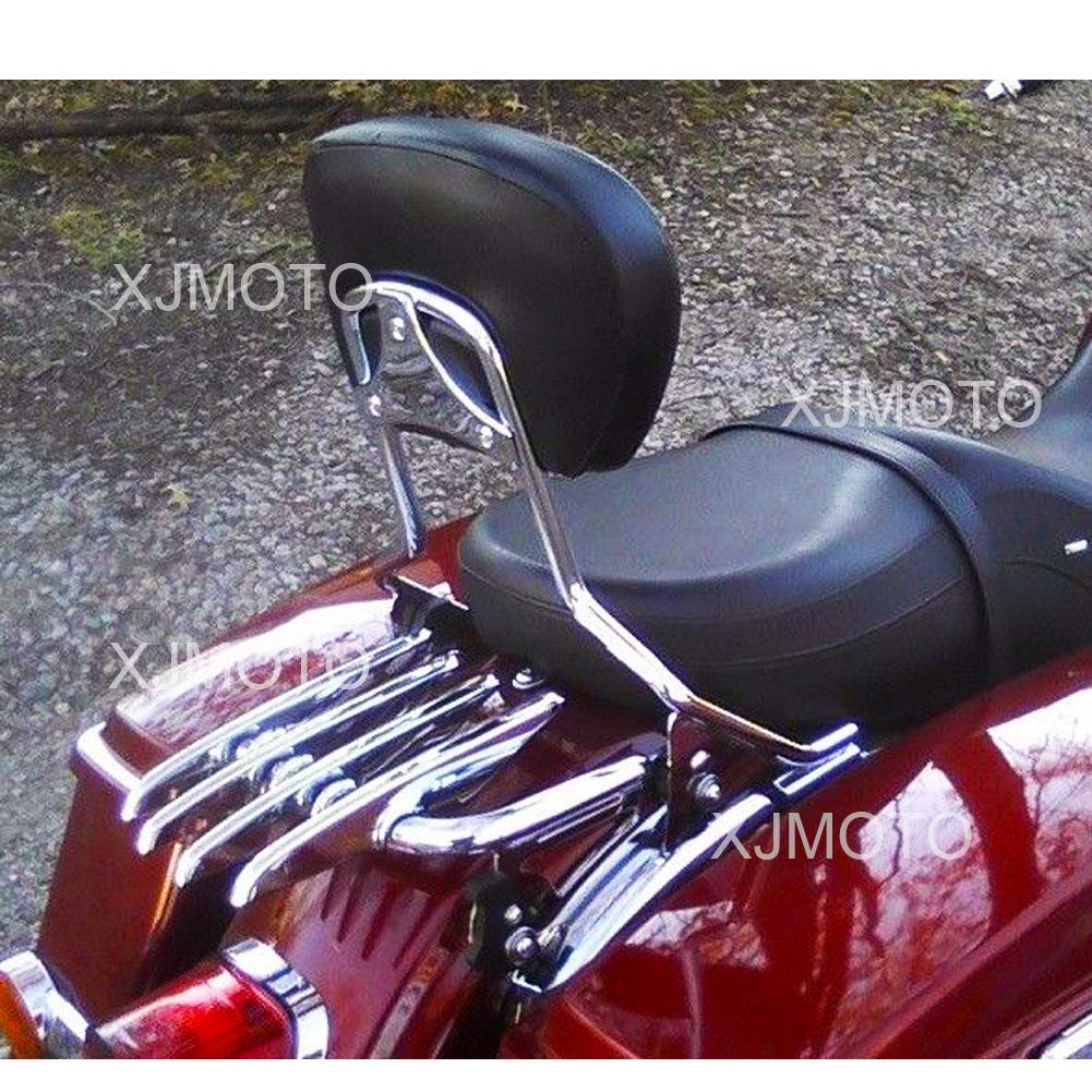Buy Triple Polished Chrome Passenger Backrest Sissy Bar & Detachable 4