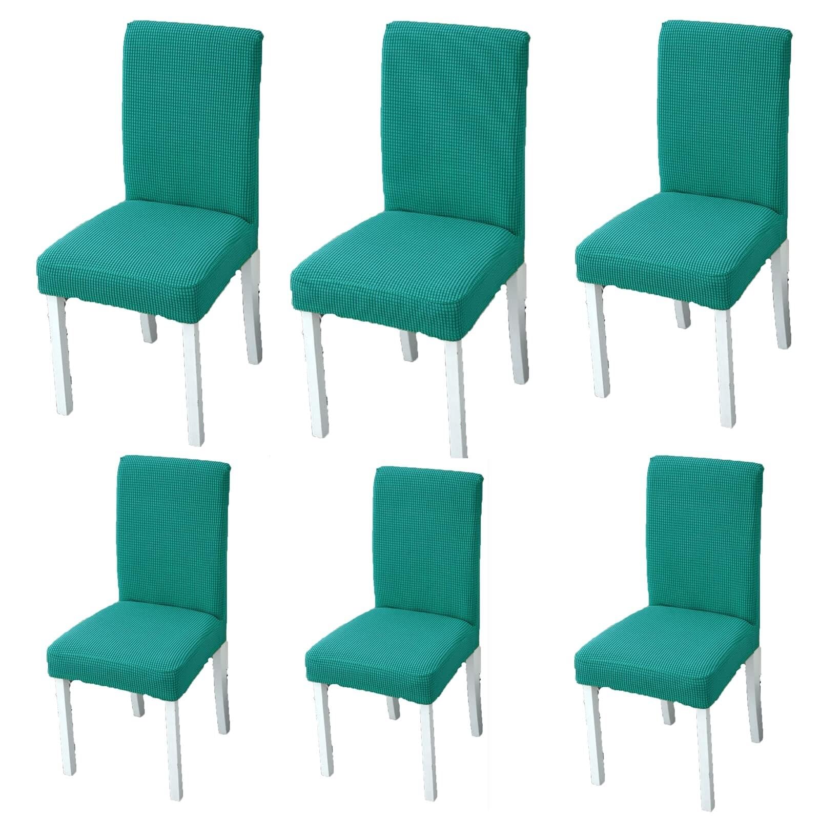 NMVAWIPT Stretch Dining Chair Slipcovers Covers Removable Kitchen Protector For Room Hotel Wedding Banquet Corn(9#,6pcs)