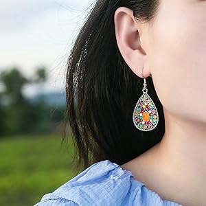 12 Paia Di Orecchini Pendenti In Stile Bohémien Kit Di Sospensione