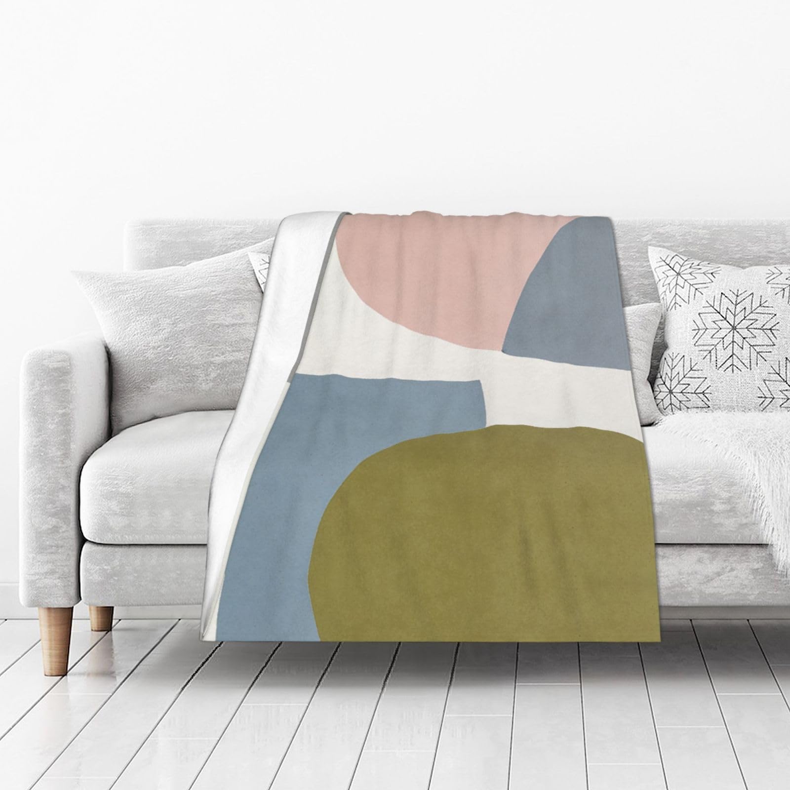 DUYIOKH Soft Pastel Geometric Shapes Print Thick Throw Blanket, Blanket for Couch Bed Warm Travel Blanket for Camping Movie Night