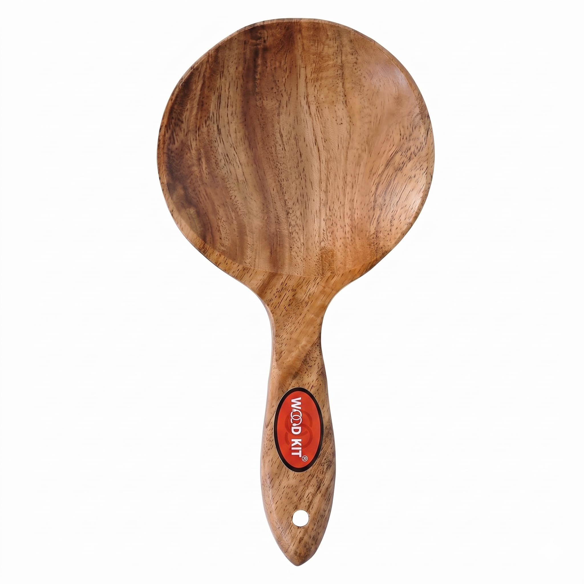 Neem Wood Ragi Mudde Shaper | Traditional Ragi Sangati Maker & Millet Ball Ladle | Heat Resistant & Ergonomic 10" Design | Eco-Friendly, Non-Toxic & Antibacterial Brown 24.5 cm-image-37