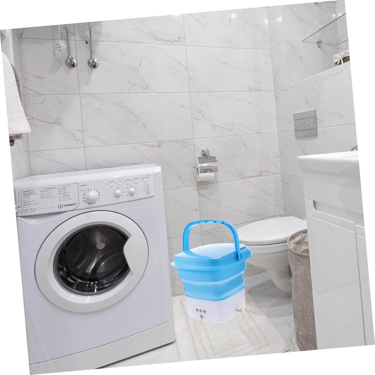 Mini Washing Machine Portable Foldable Laundry Unit Capacity No Electricity Required for Rvs