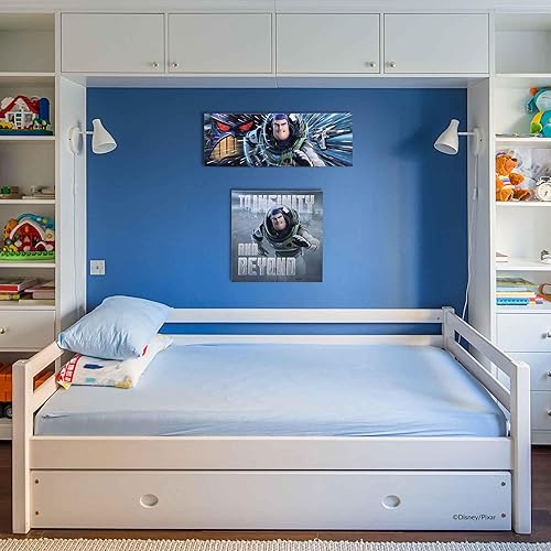 Miniatura 5 de Open Road Brands Disney Pixar Lightyear and Zurg Gallery - Lienzo decorativo para pared, diseño de Buzz Lightyear grande para dormitorio infantil o