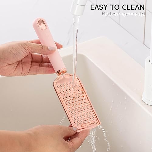 Miniatura 7 de COOK WITH COLOR Juego de utensilios de cocina de acero inoxidable chapado en cobre con asas suaves al tacto, rosa cobre, 10 piezas