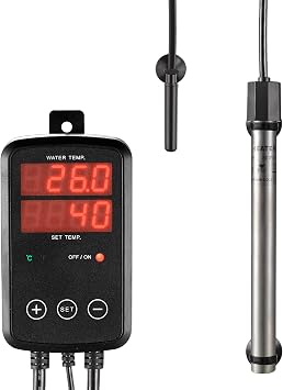 Titanium Aquarium Heater 1000W, Submersible Fish Tank Heater with Digital Display Temperature Controller, 0C-40C Adjustable, Fast Heating for 150200 Gal Saltwater Freshwater, MX-90291000W