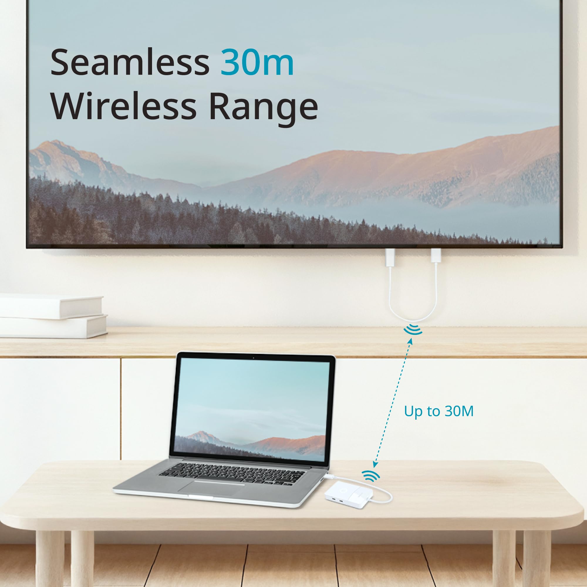 D-Link DUP-501 Hub USB-C 5-en-1 avec HDMI sans Fil, HDMI 4K 2.0, Affichage sans Fil 1080p, Charge USB-C PD 100W, Ports USB 3.0, Plug & Play pour Windows, macOS et Android