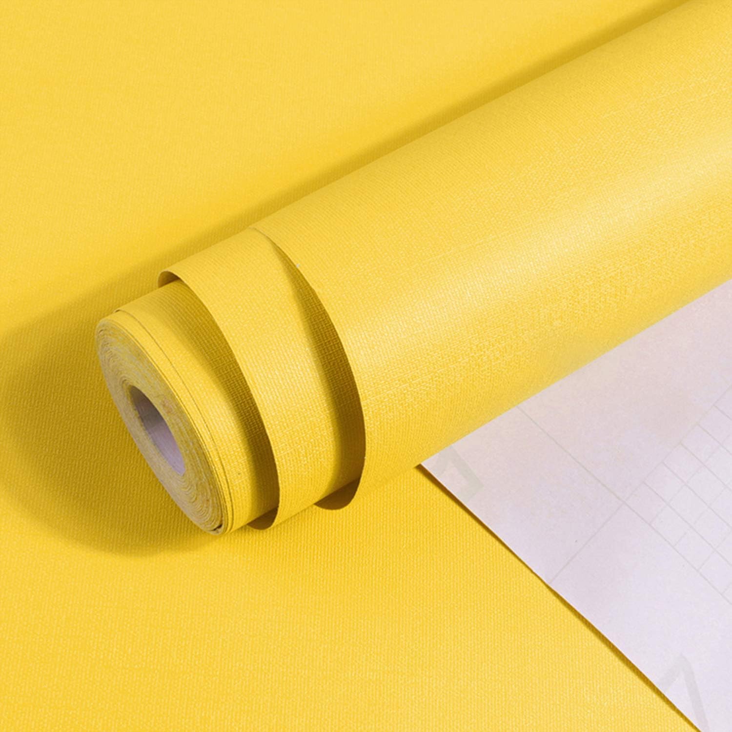 Oren Empower Self Adhesive Solid Yellow Waterproof Wallpaper/Peel & Stick PVC Vinyl Theme Beautiful Wall Sticker for Bedroom, Living Room, Dining Hall, Kitchen, Master Room - 60 X 500 Cm
