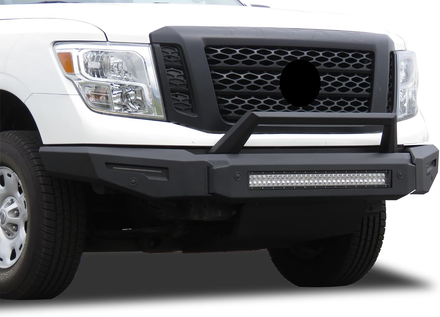 Black Horse Armour II Heavy Duty Modular Front Bumper Modular Matte Black Compatible with 2016-2024 Nissan Titan XD-AFB-NIXD