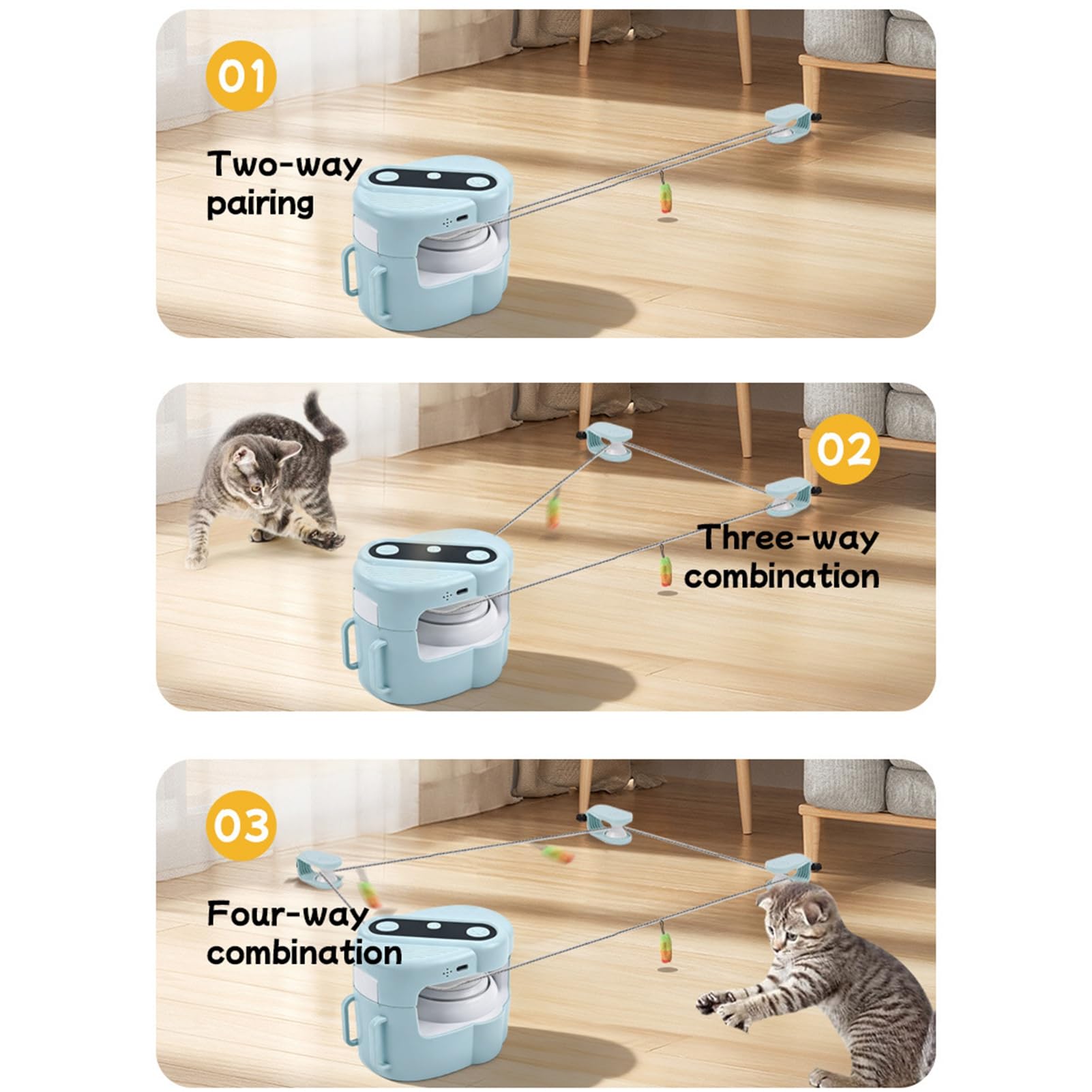 Juguete Interactivo para Gatos, Juguete Automático para Perseguir Gatos, Autoentretenido, para Correr, Bolas de Campana Eléctricas para Gatitos Aburridos, Perseguir, Correr, Ejercicio,