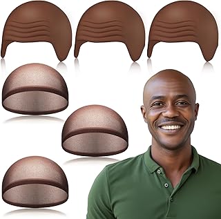 Wavwavw 6 piezas de gorras calvas para hombre...