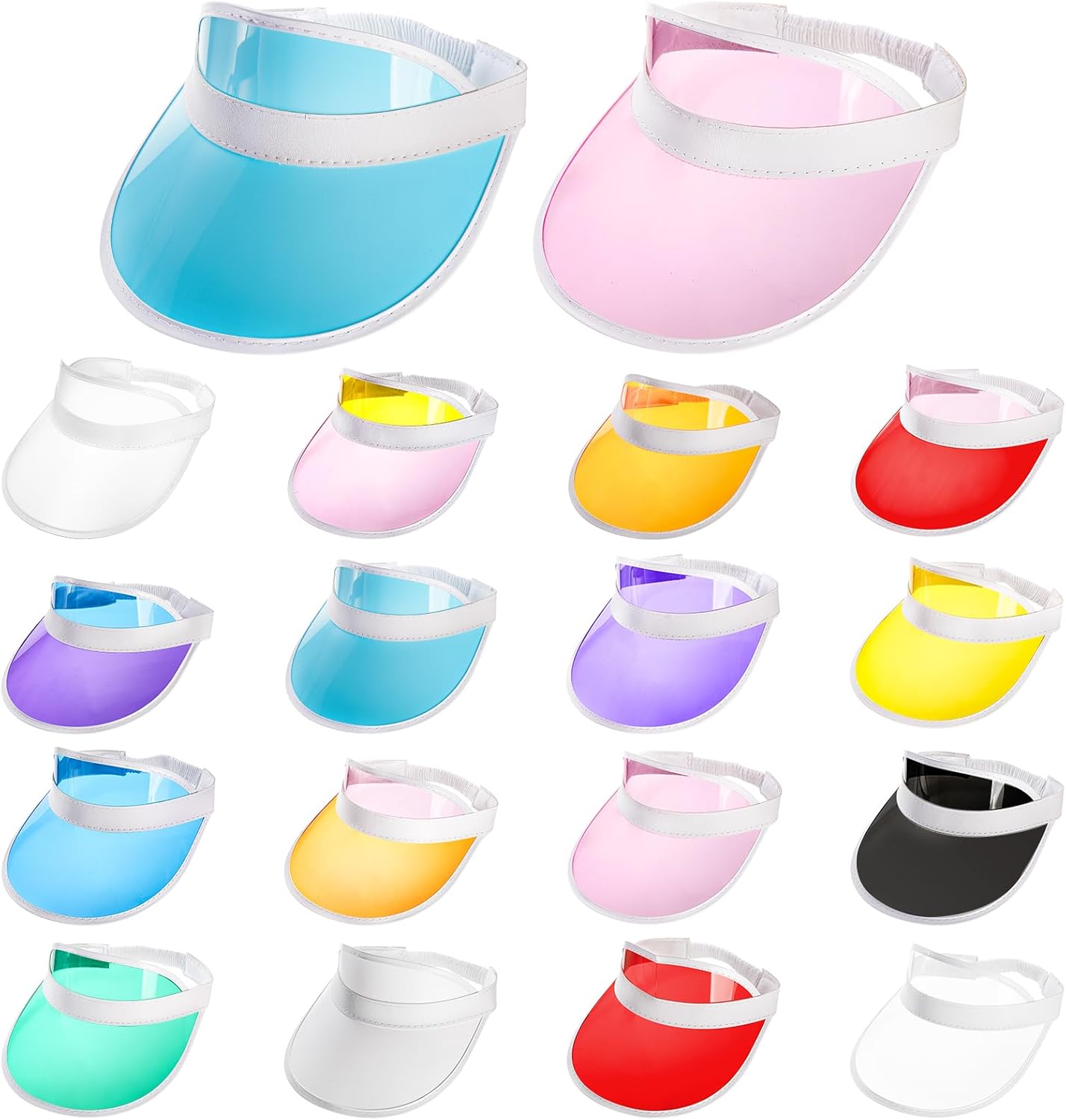 16 Pack Clear Sun Visor Hats, Unisex Candy Color Jamaica Ubuy