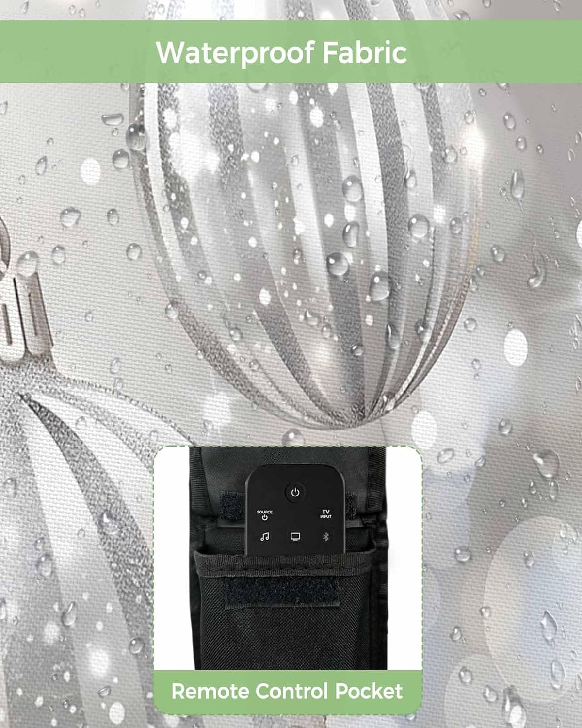 Christmas Gray Outdoor TV Cover 36"-39" - 600D Waterproof TV Cover Weatherproof TV Screen Protector Dustproof Winter Xmas Grey Balls TV Display Protector for Outside Flat Screen TV