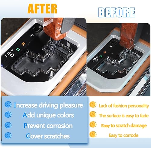 Miniatura 2 de LLKUANG Panel de palanca de cambios para consola central de automóvil, marco decorativo compatible con Toyota Tundra 2014-2021, cubierta central