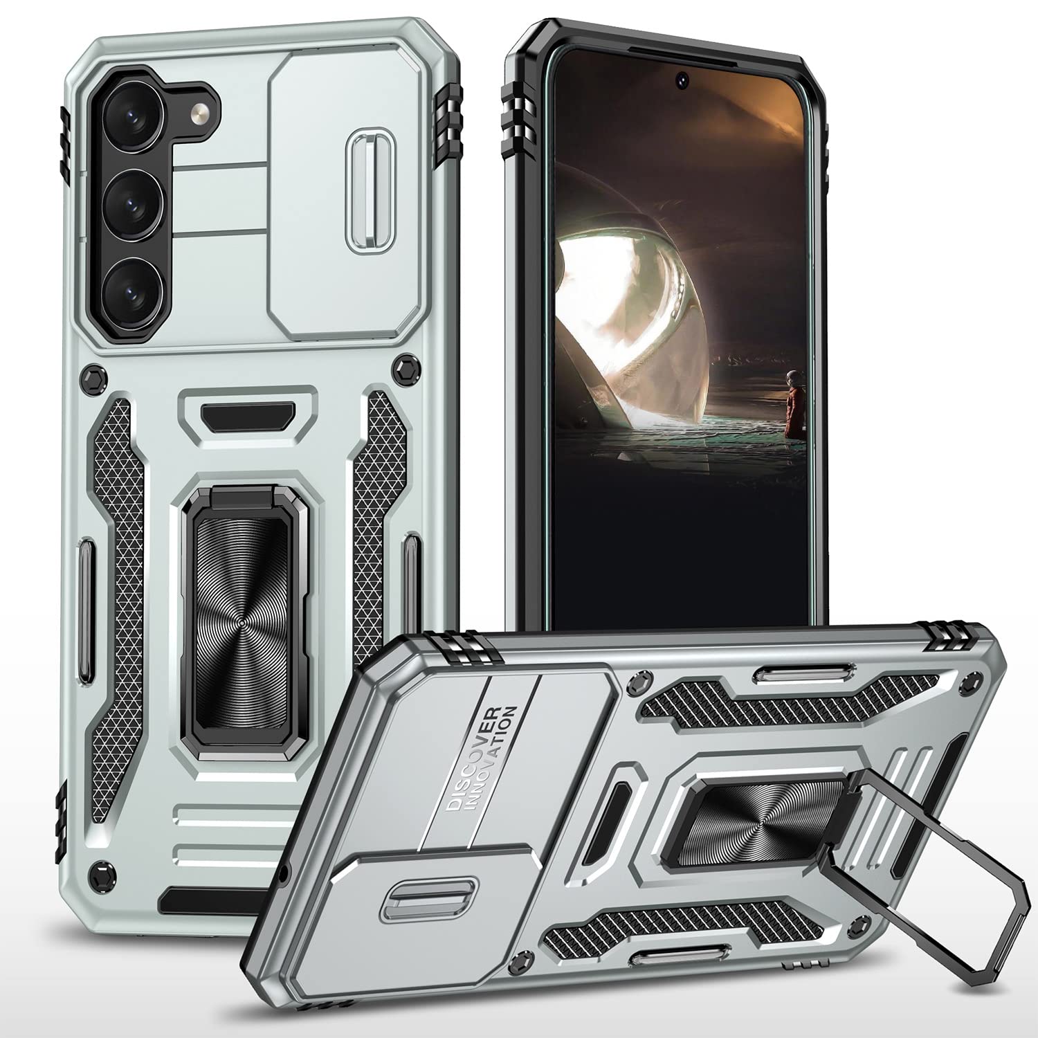 SEFING Phone Case for S23 Samsung Case Samsung Galaxy S23 Phone Case with Kickstand Ring Holder, with Camera Cover, with Magnetic Car Mount Function,