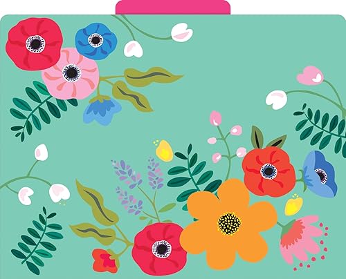 Miniatura 5 de Barker Creek Carpetas de archivos de pétalos y espinas en stock de 14 puntos, juego de 12, tamaño carta, pestañas de corte de 13, suministros para