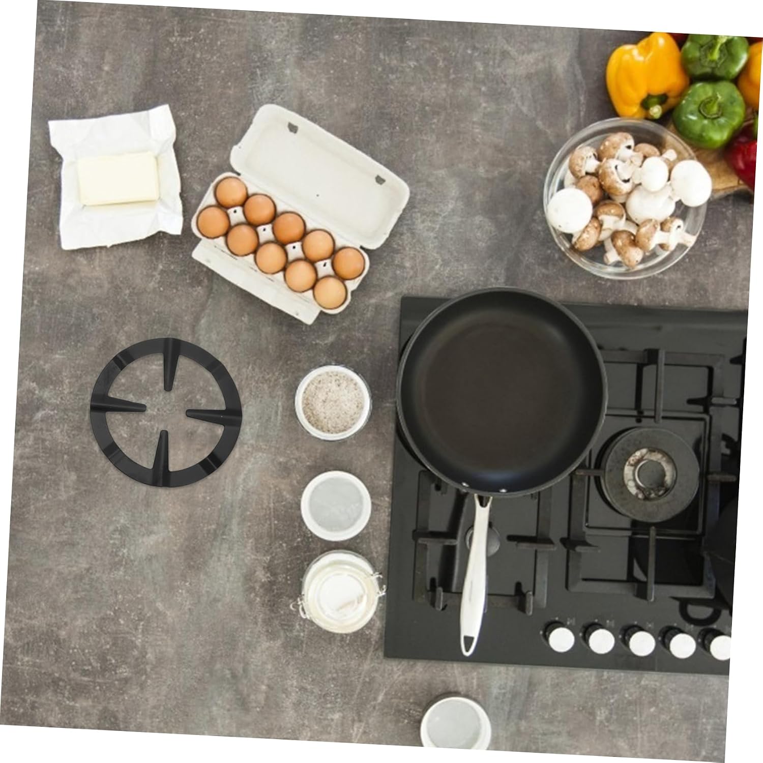 Unomor 4pcs Gas Stove Grate Burner Support Rack for Kitchen Non-slip Wok Ring for Cooking and Pots and Wear-resistant Design