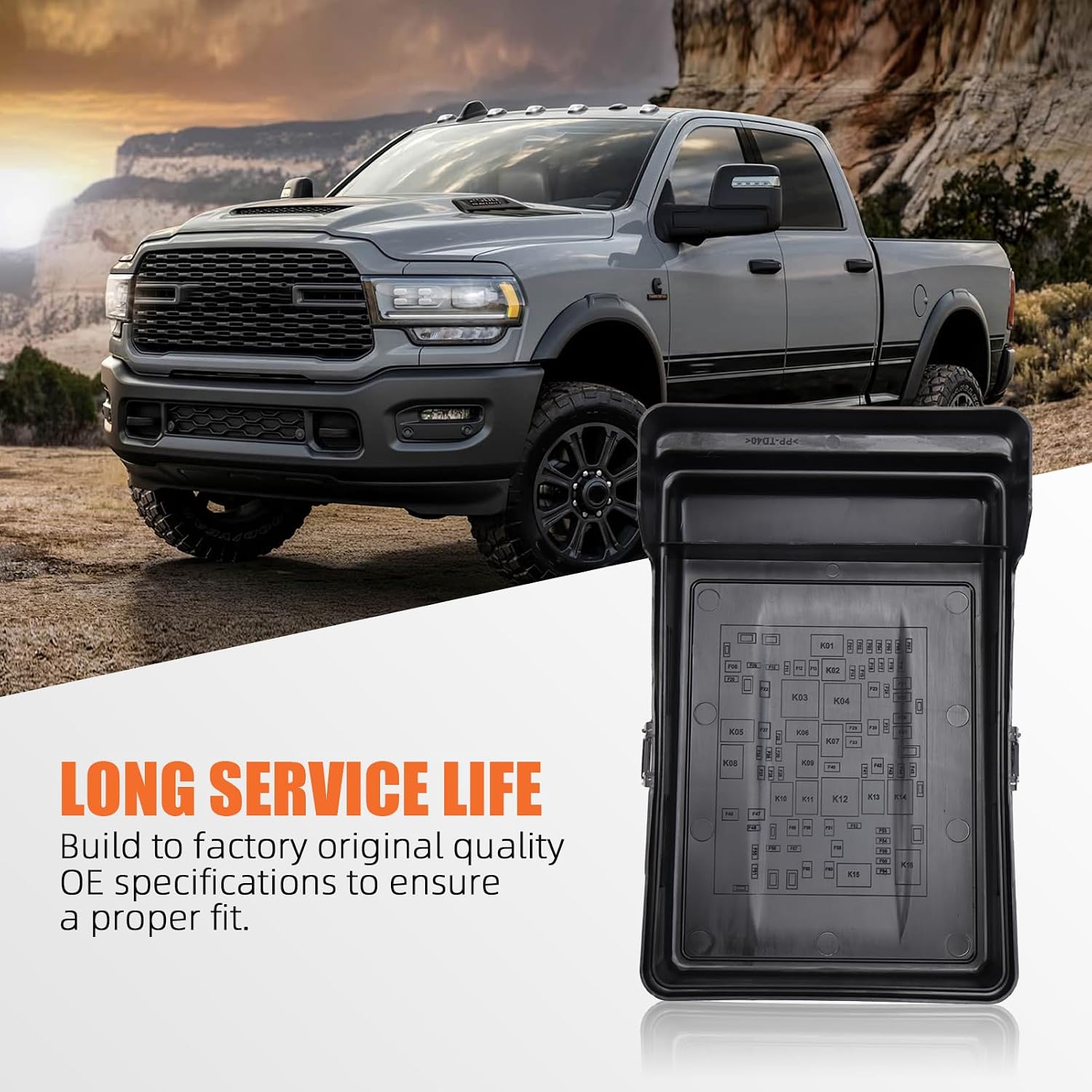 Fuse Box Cover Lid accessories for 2019-2024 Ram 1500, 68465573AA 68399852AB 68399852AA