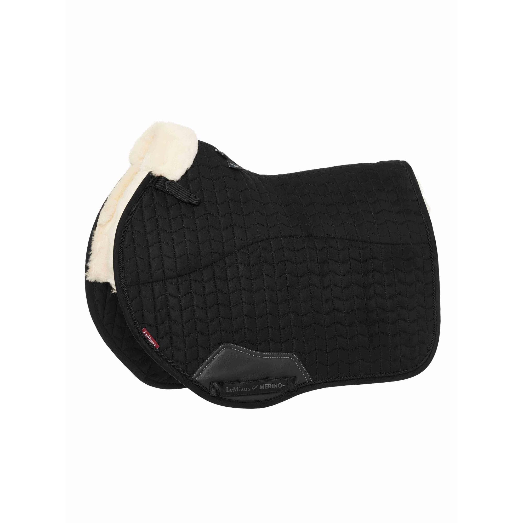 LeMieux Merino+ Half Lined Suede EuroJump Square - Black/Natural Medium