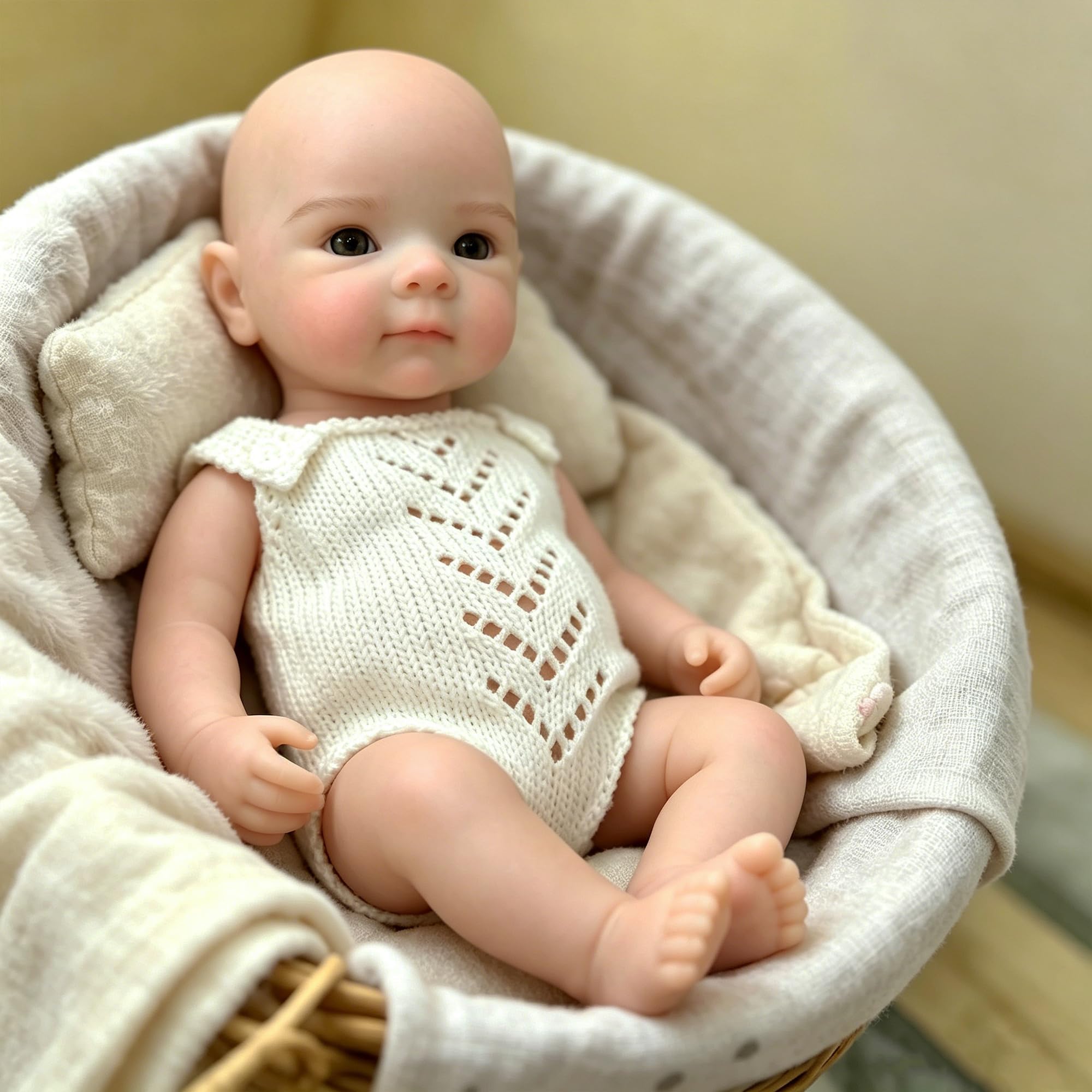 Bambole realistiche con bocca aperta in silicone corpo intero 13 pollici Bambole realistiche in silicone bambina - Bettie