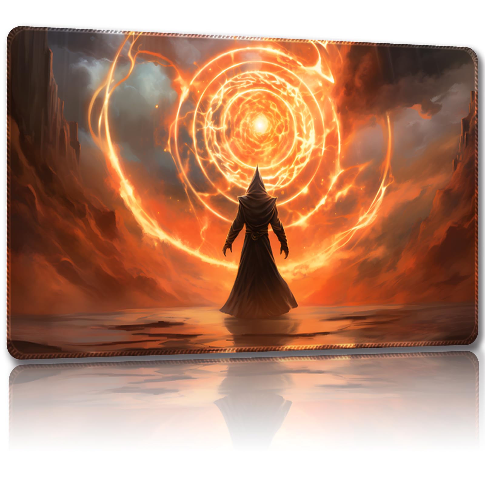 Malqiqi Playmat for MTG, with Free Storage Bags,Game Mat 24 x 14 inches, TCG and Board Game Mat for Cards,Mousepad Desk Mats (Magic 15-Regular)