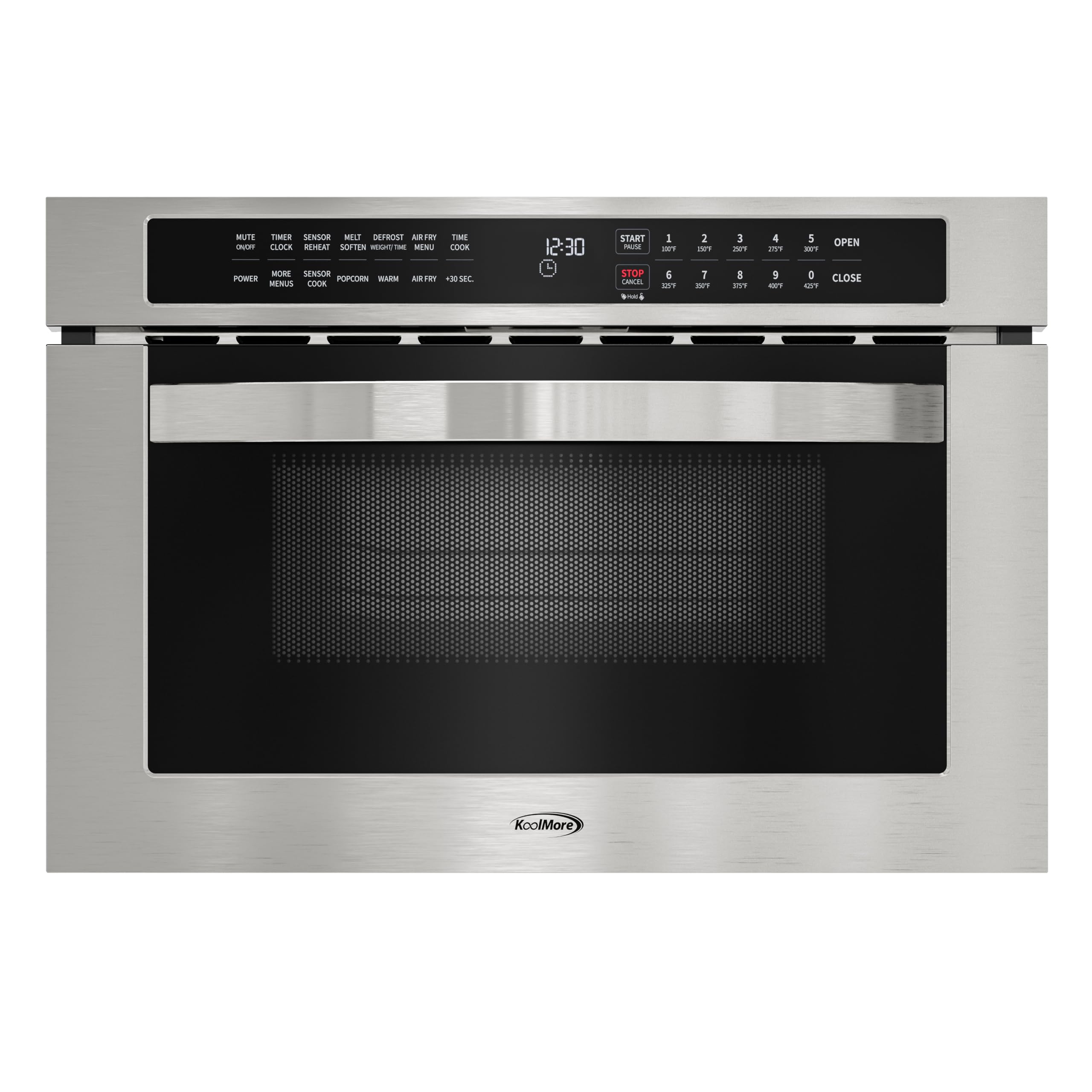 KoolMore 24 in. Built-In Microwave Drawer with Air Fry, Sensor Cooking, Touch Controls &amp; Stainless Steel Interior, 1.2 Cu. Ft.