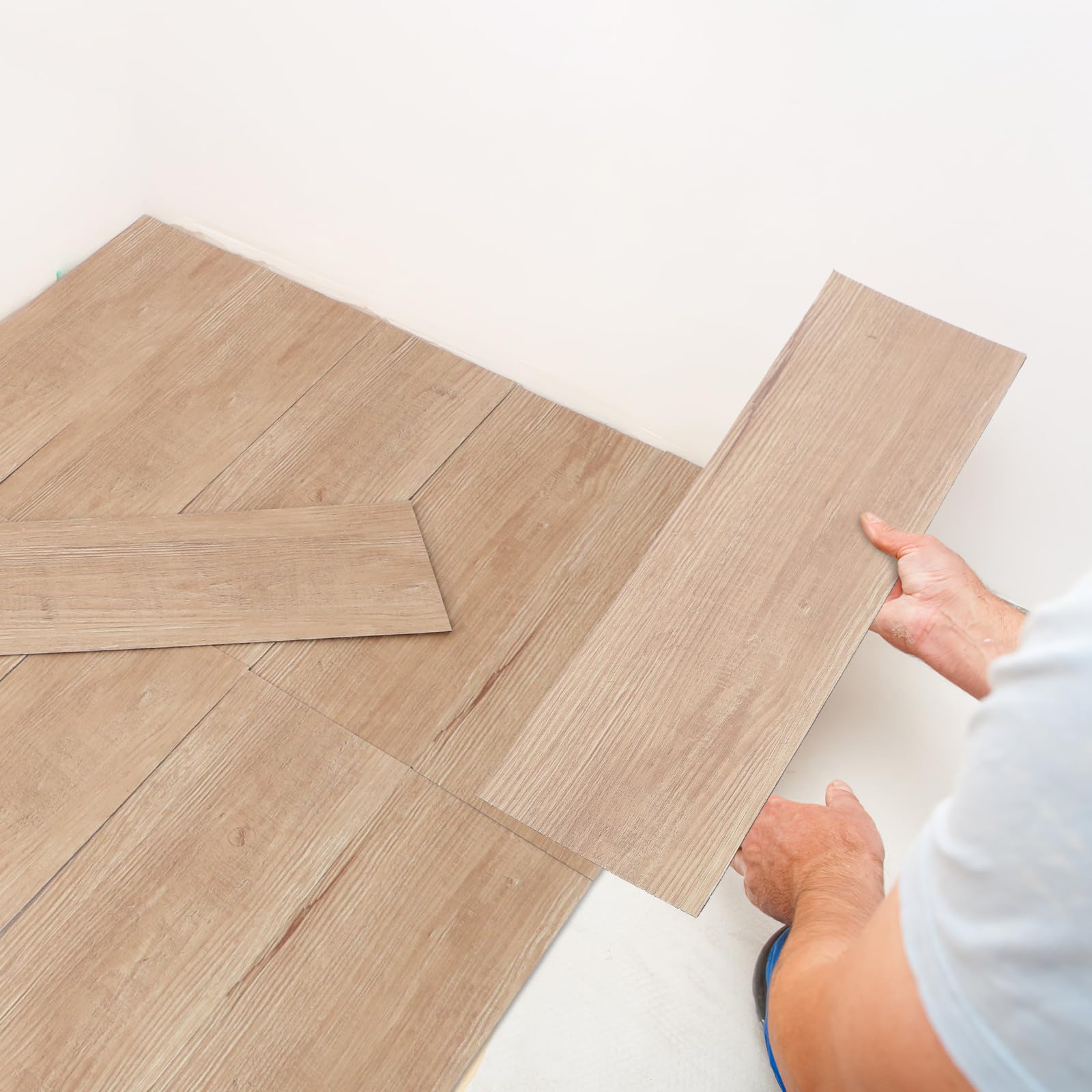 CRAFTHROU 32 Piezas Azulejos de Pared Autoadhesivos Diseño de Vetas de Madera Natural, Pvc Resistente al Desgaste, Fácil Instalación para Cocina y Renovación del Hogar