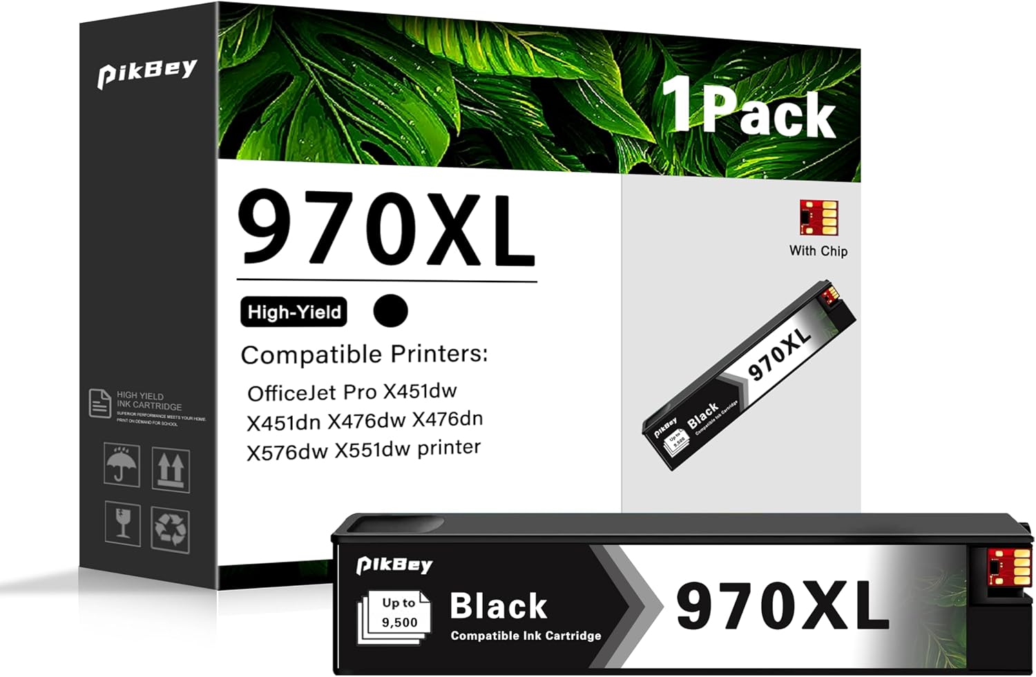 970XL Black Ink Cartridges High Yield (1-Pack, Black) Replacement for HP 970 970XL Black Ink Cartridges Work with Officejet Pro X476dw X576dw X451dw X551dw X451dn X476dw X476dn Printers | CN621AM