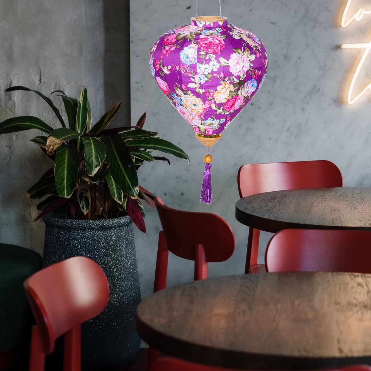 Uonlytech Hängende Blumenlaterne 25.59 Zoll Für Außenbereich Wetterfeste Asiatische Laterne Dekorativ Für Garten Party Festival Deko