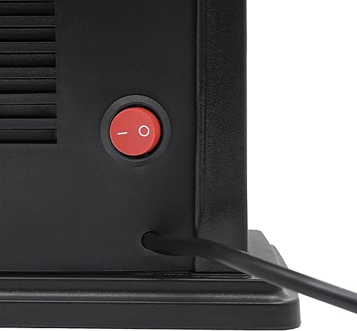 Miniatura 4 de Calentador eléctrico de chimenea, 1000 W, llama 3D, calentador de aire pequeño, temperatura y temporizador y velocidad del aire, estufa eléctrica