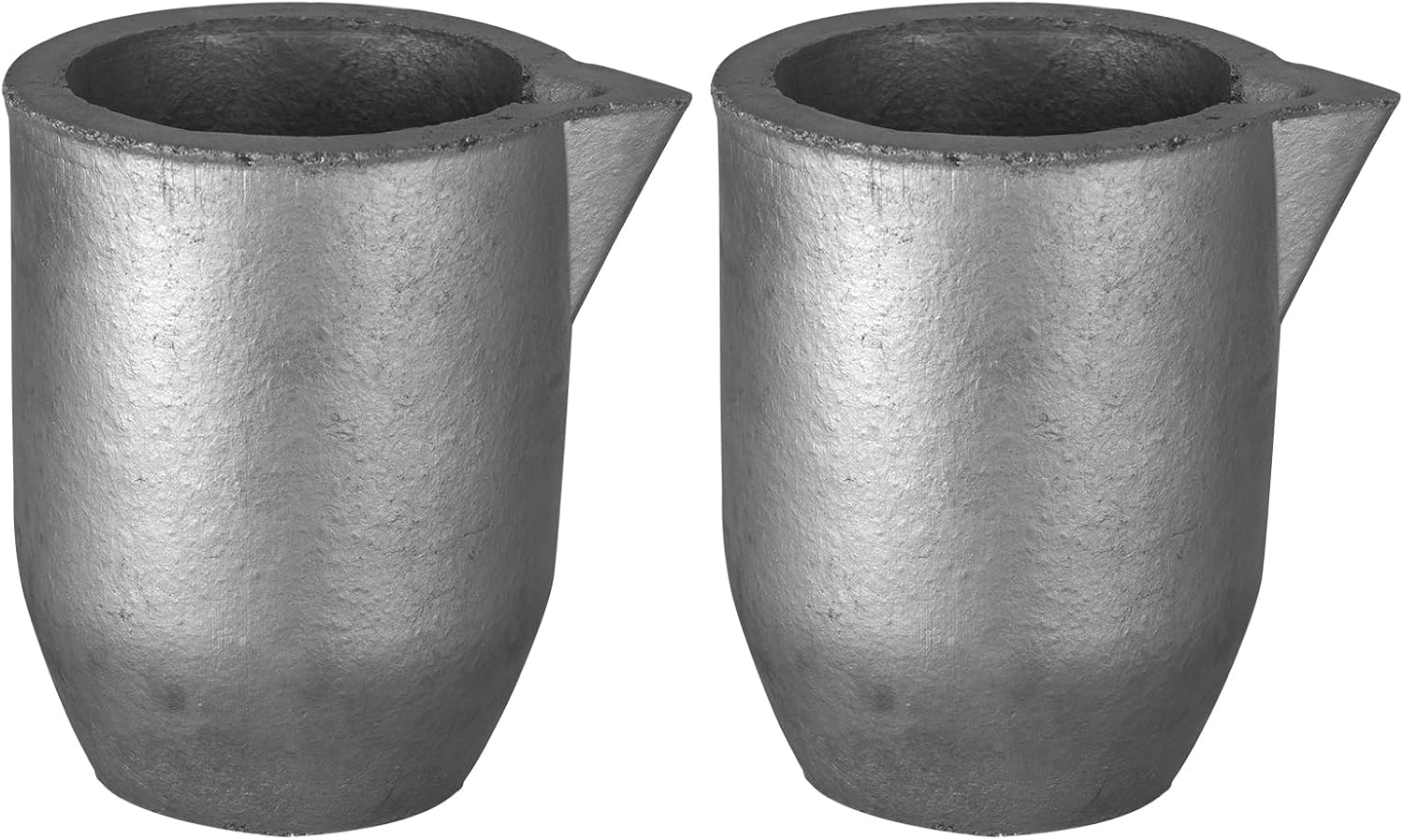 QNK 2pcs #6 6kg Clay Graphite Crucible with Pour Spout for Metal Melting Casting Refining Gold Silver Copper Brass Aluminum