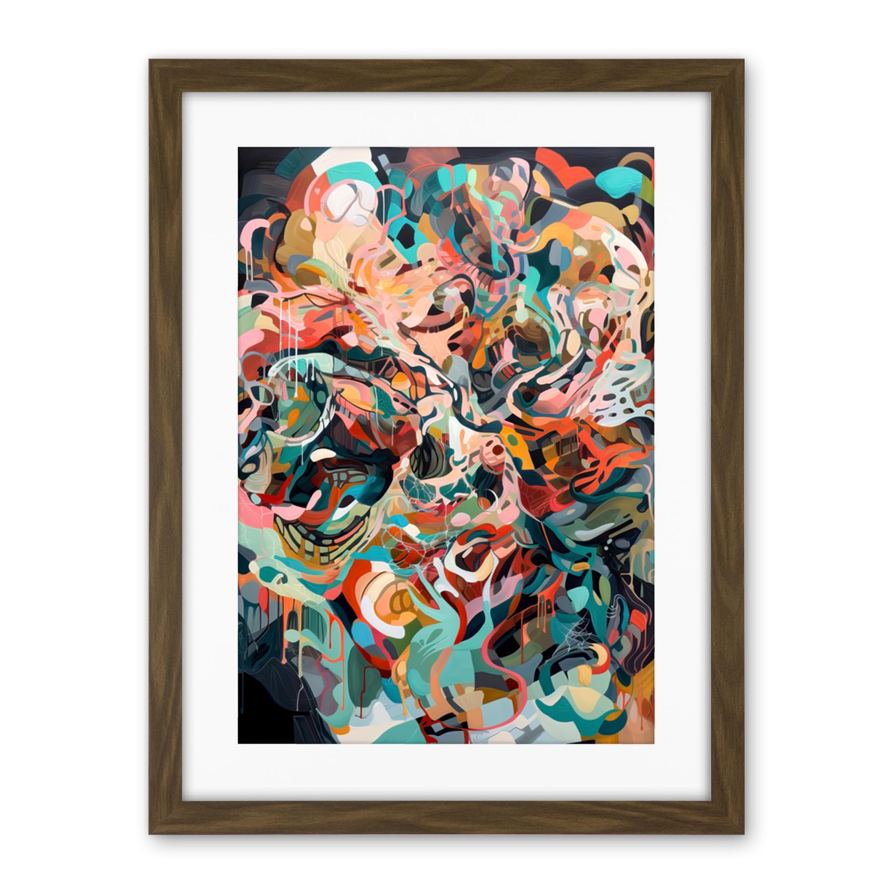 Artery8 Henri Matisse Inspired Abstract Organic Shapes Artwork Framed Wall Art Print 18X24 Inch