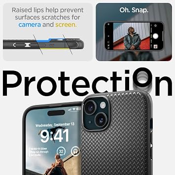 Spigen iPhone 15 / 14 / 13 ile Uyumlu MagSafe Kılıf Mag Armor Mag Fit Üst Düzey Koruma Siyah Kapak - ACS06815 (Spigen TR Garantili) | MagSafe Uyumlu, Chevron Desenli Kaymaz Kavrama, Patentli Hava Yastığı, MIL-STD-810H Askeri Sınıf Düşme Koruması