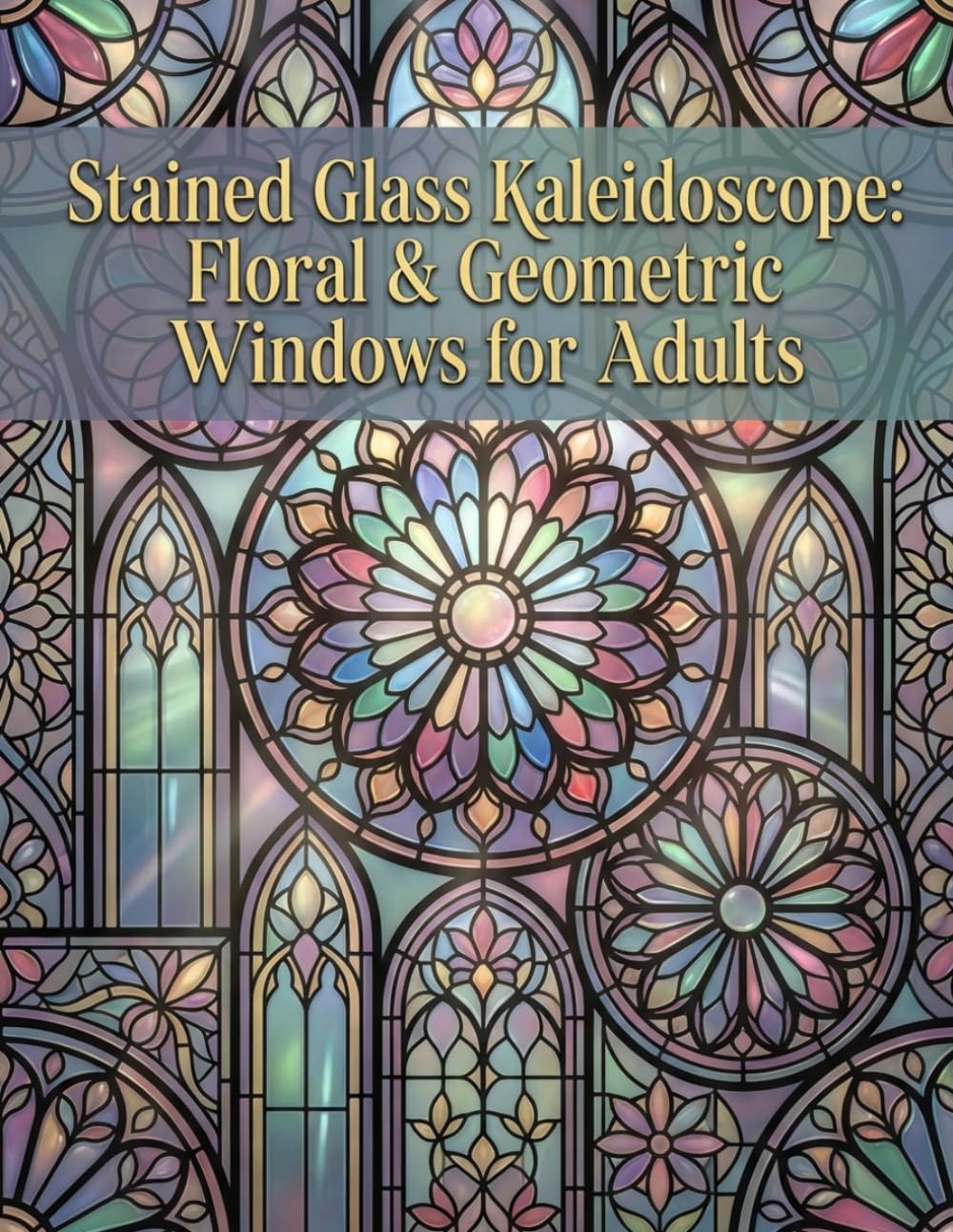 Stained Glass Kaleidoscope: Floral & Geometric Windows for Adults