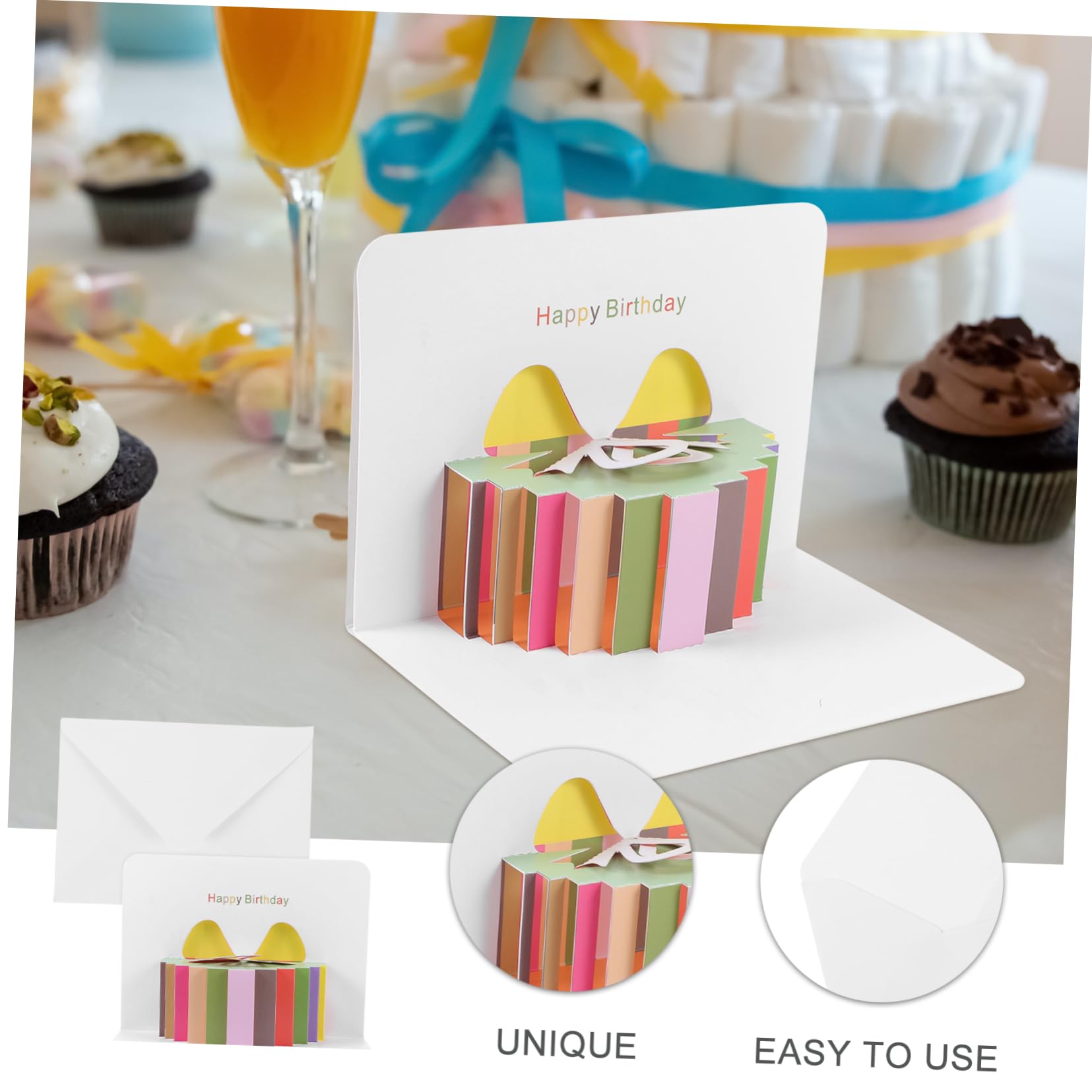 Amazon | Ciieeo 立体バースデーカード お祝いメッカード カラフルな