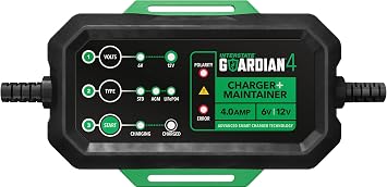 Interstate Batteries 12V, 6V Battery Charger & Maintainer 12V and 6V, 4.0A Portable, Automatic, Trickle Charging for LiFePO4, Deep-Cycle, Automotive, AGM, Powersports, Boats CHGIB40