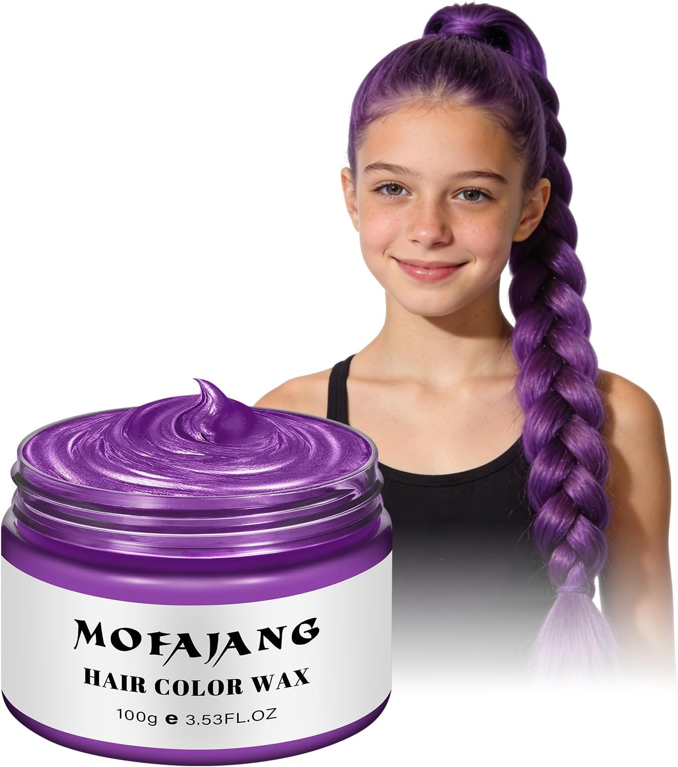 Purple Temporary Hair Color Wax -Washable Hair Dye for Men & Women, All-Day Hold Disposable Hair Styling Clays for Party, Cosplay & Daily 4.23 oz(1, Purple)