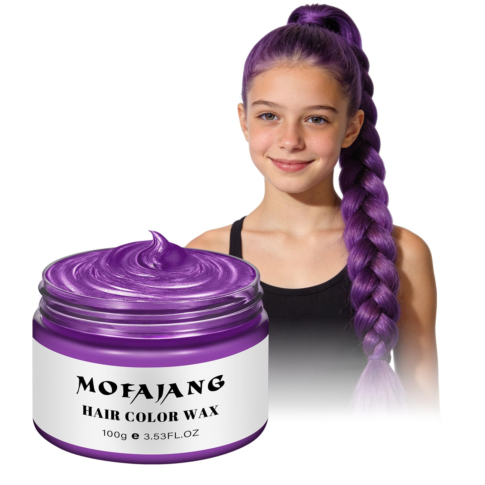 Purple Temporary Hair Color Wax -Washable Hair Dye for Men & Women, All-Day Hold Disposable Hair Styling Clays for Party, Cosplay & Daily 4.23 oz(1, Purple)
