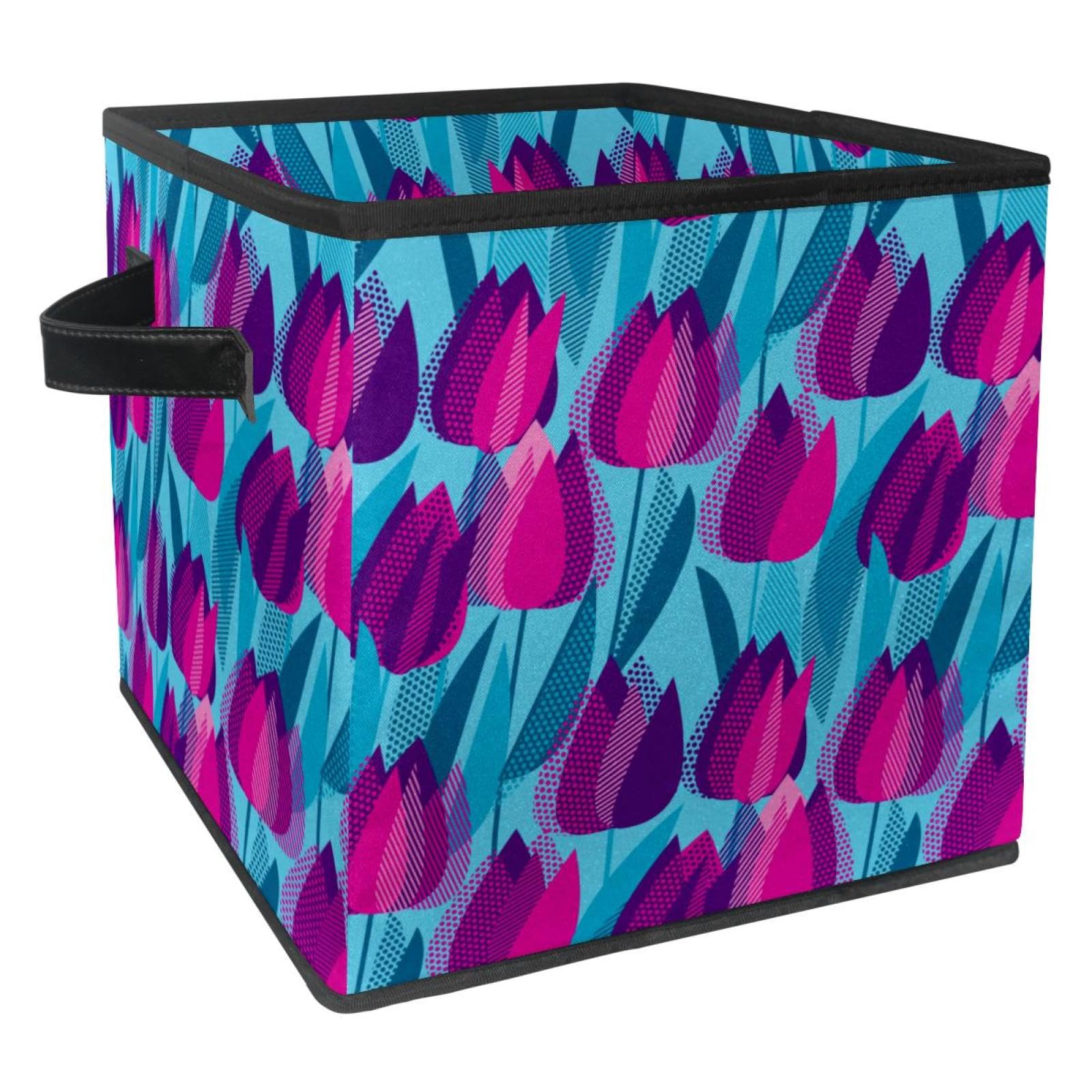 Boîte de rangement pliable bac organiseur en tissu violet pour placard de maison et chambre