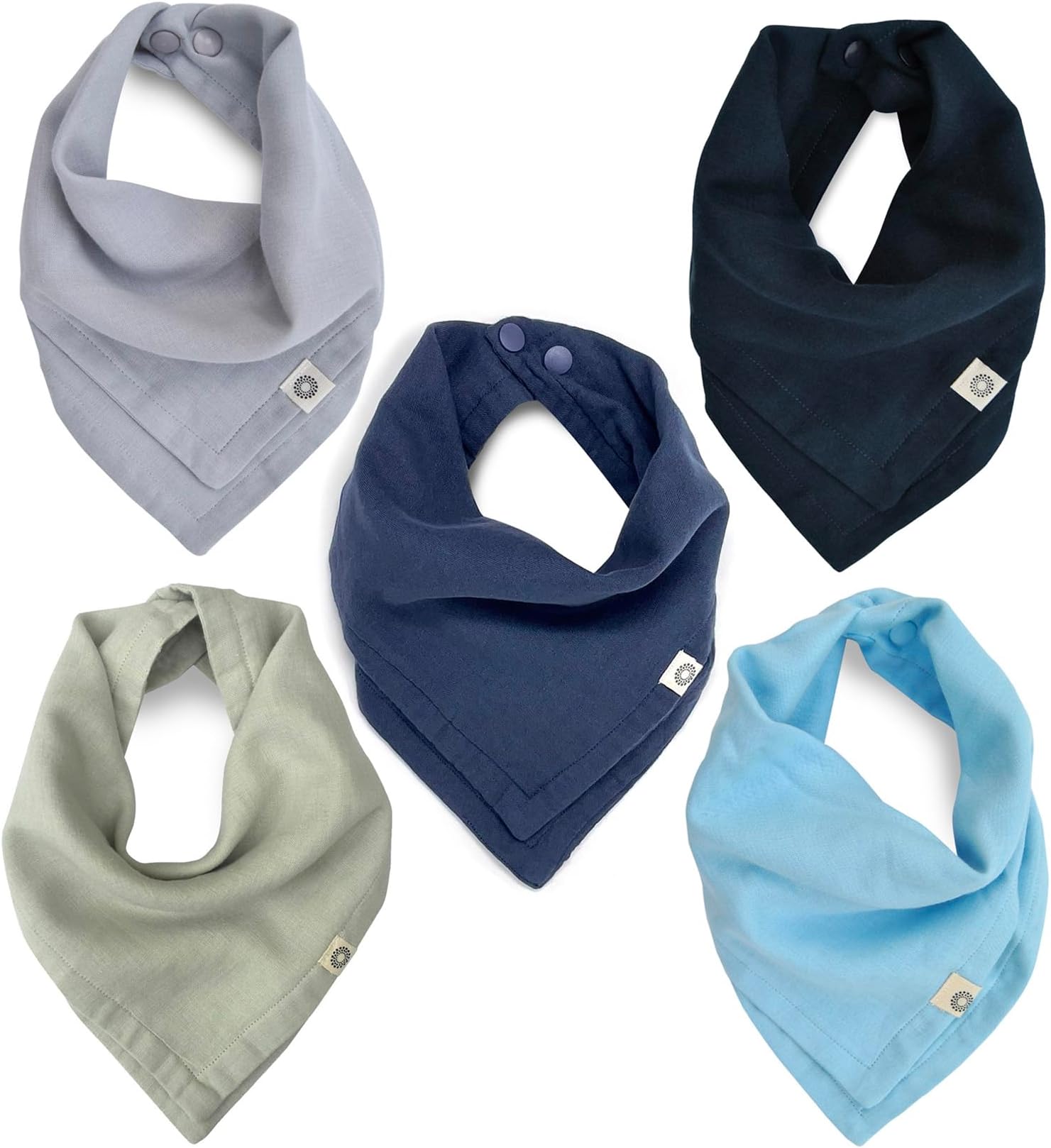 Kishu Baby Indi Organic Baby Bandana Bibs – Fairtrade 4-Way Reversible Drool Bibs for Boys & Girls – Unisex (Set of 5)Fairtrade InternationalFairtrade InternationalFairtrade InternationalFairtrade International