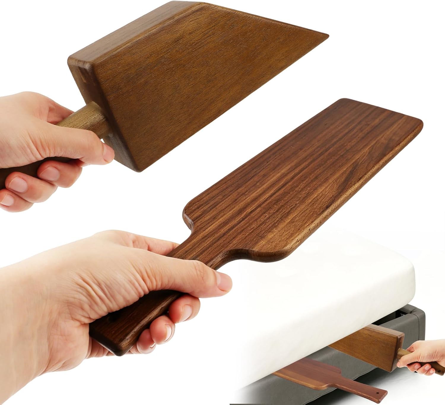 Mattress Lifter Tool for Changing Sheets, Acacia Wood Mattress Lifter for Seniors & Housekeepers, Comfort Grip Bed Maker Tool for Tucking Bedding, Removing Sheets & Bed Skirts