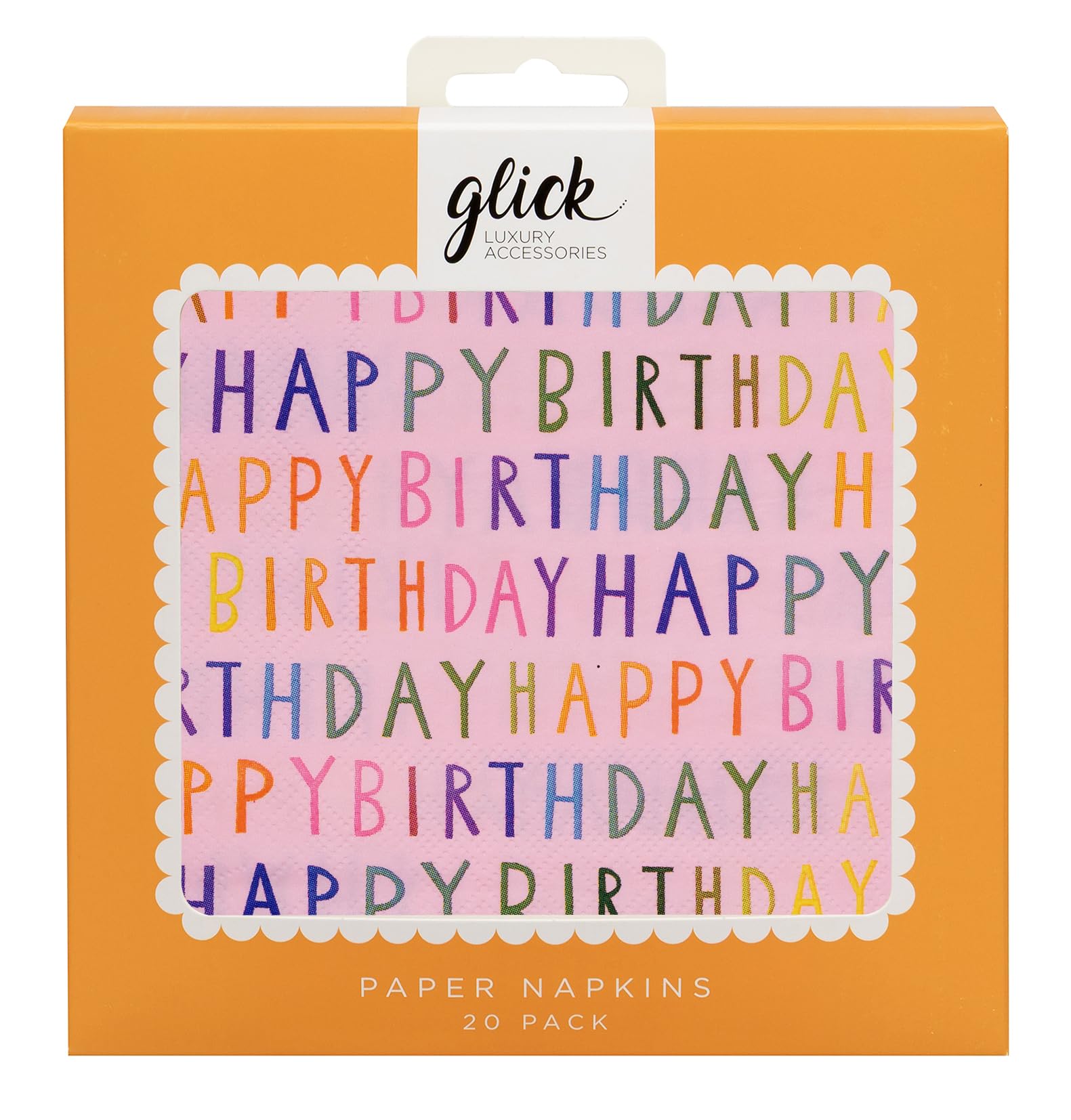 Glick Birthday Napkins - Pink - 33 x 33cm - Pack of 20