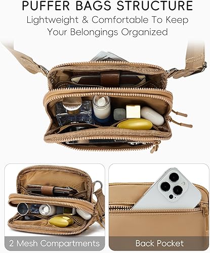 Miniatura 4 de WESTBRONCO Bolsos cruzados pequeños para mujer de nailon con correa ajustable, mini bolso cruzado, bolsa de hombro, entrenamiento de viaje