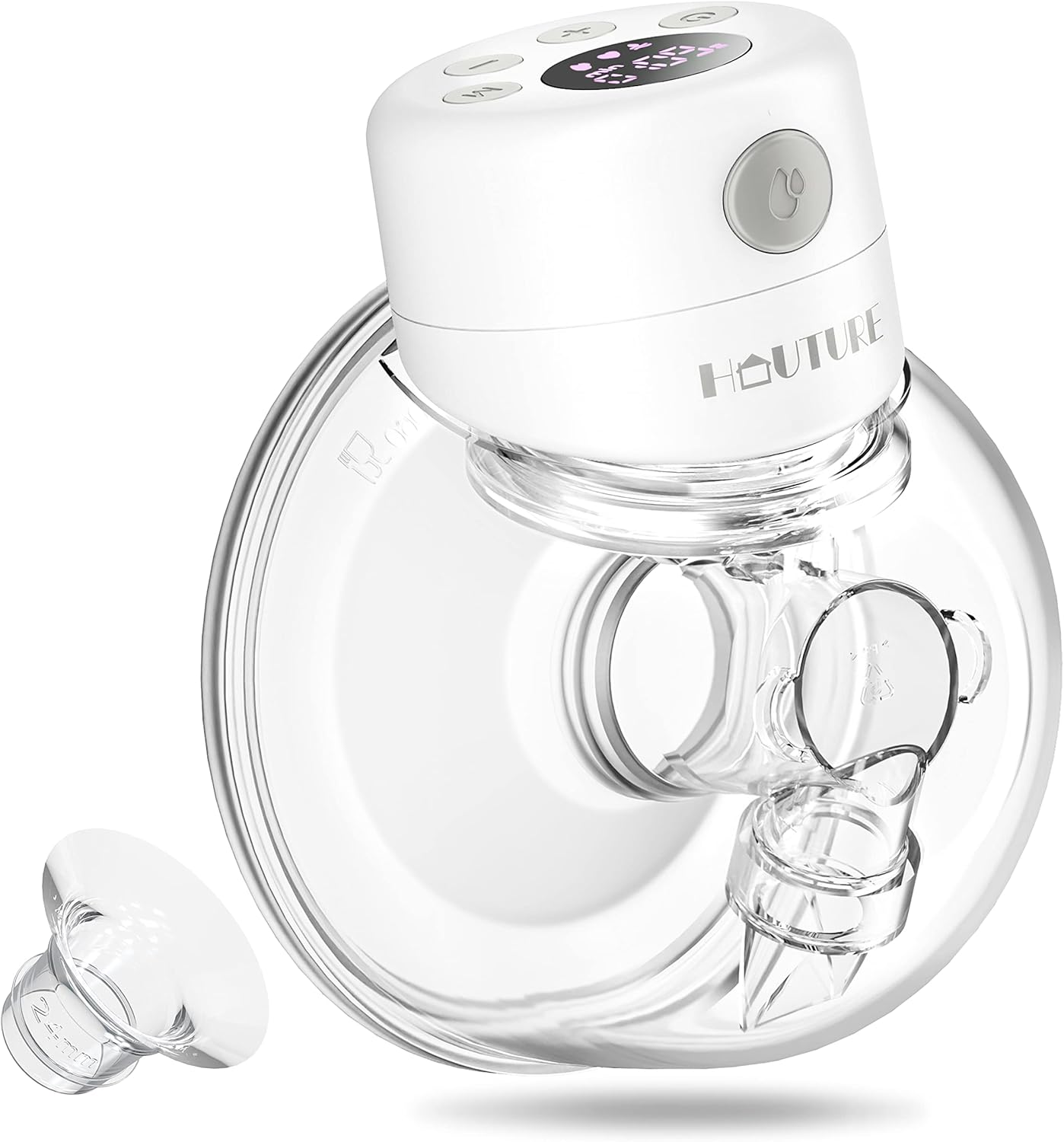 Wearable Breast Pump, HAUTURE Electric Breast Pump, Hands Free & Low Noise Portable Breast Pump with 3 Modes, 9 Levels, Memory Function - 27 mm Flange/ 24 mm Inserts : Baby
