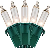 Vista 14 de Luces de Navidad incandescentes en tira con cable en verde.