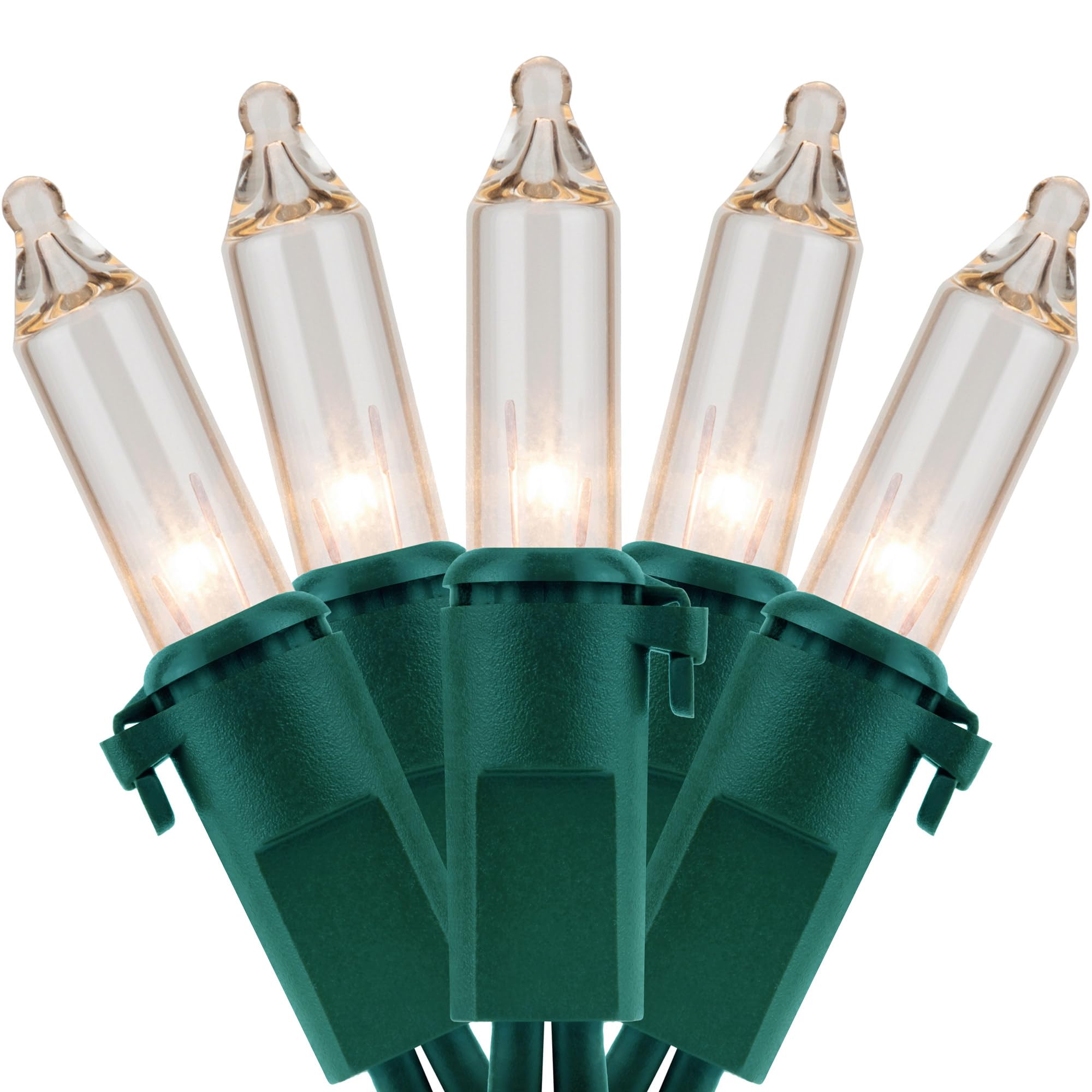 YULETIME 200 Clear Christmas Lights, Pack of 2 Sets 33 Feet 100 Count UL Certified Incandescent String Lights (Clear - Green Wire)