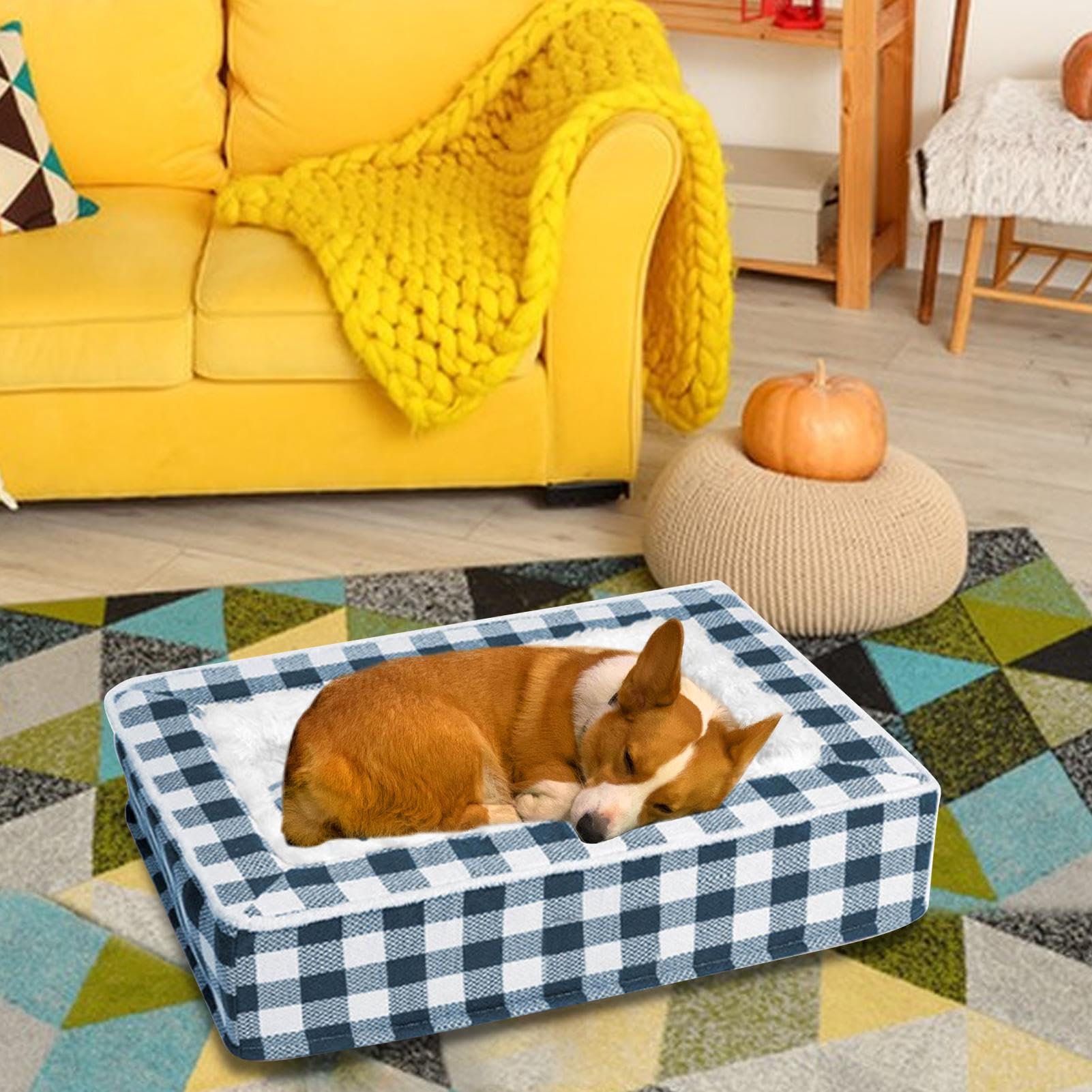 Hundebett für mittelgroße Hunde, weich, waschbar, Hundemöbel, Hundebetten, Hundezubehör für kleine, mittelgroße und große Haustiere