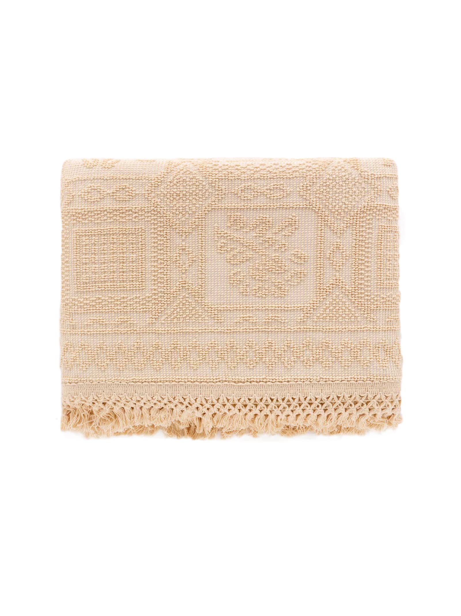 Copriletto Matrinoniale in Cotone Jacquard Chia- Riviera (Art. LD02780201 - Ecru)