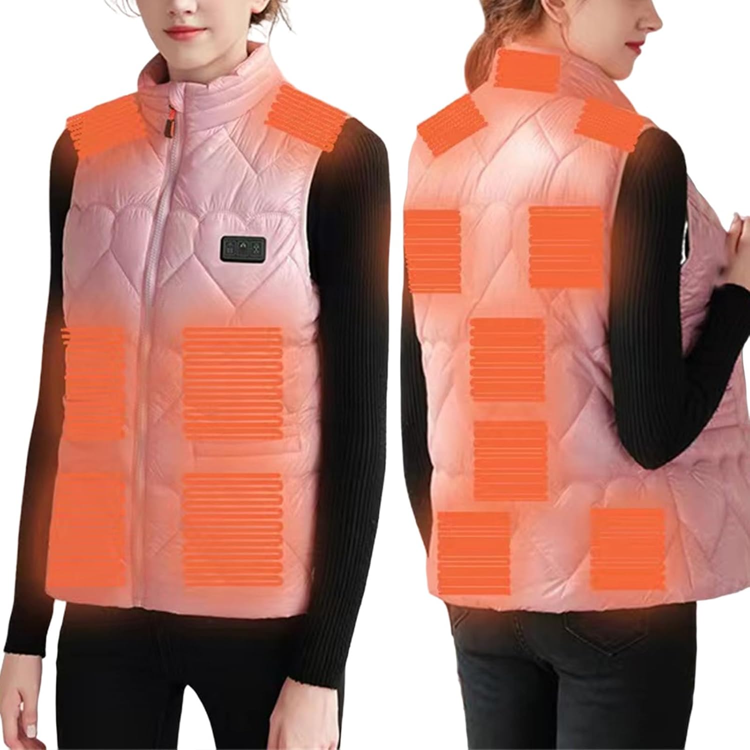 Women's USB Heated Vest Lightweight,Smart Temperature Control for Outdoor Cold Weather (Battery Pack Not Included)